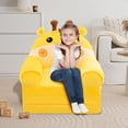 thumbnail image 3 of 2 In 1 Folding Children's Sofa Backrest Armchair, Cute Cartoon Lazy Sofa, Removable Washable Velvet Cover & High-Density Foam, 3 of 5