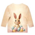 thumbnail image 5 of Blusas y camisas de manga larga con cuello redondo para niños con estampado de día de Pascua, manga 3/4/cuello redondo tres cuartos, camisa inferior y superior para niños, parte superior de poliéster, 5 of 5