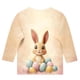 thumbnail image 5 of Blusas y camisas de manga larga con cuello redondo para niños con estampado de día de Pascua, manga 3/4/cuello redondo tres cuartos, camisa inferior y superior para niños, parte superior de poliéster, 5 of 5