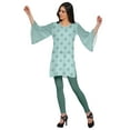 thumbnail image 3 of Moomaya Kurtis Courtes en Poly-Crêpe pour Femmes, Robe à Manches Kimono Imprimée, Haut Indien, 3 of 5