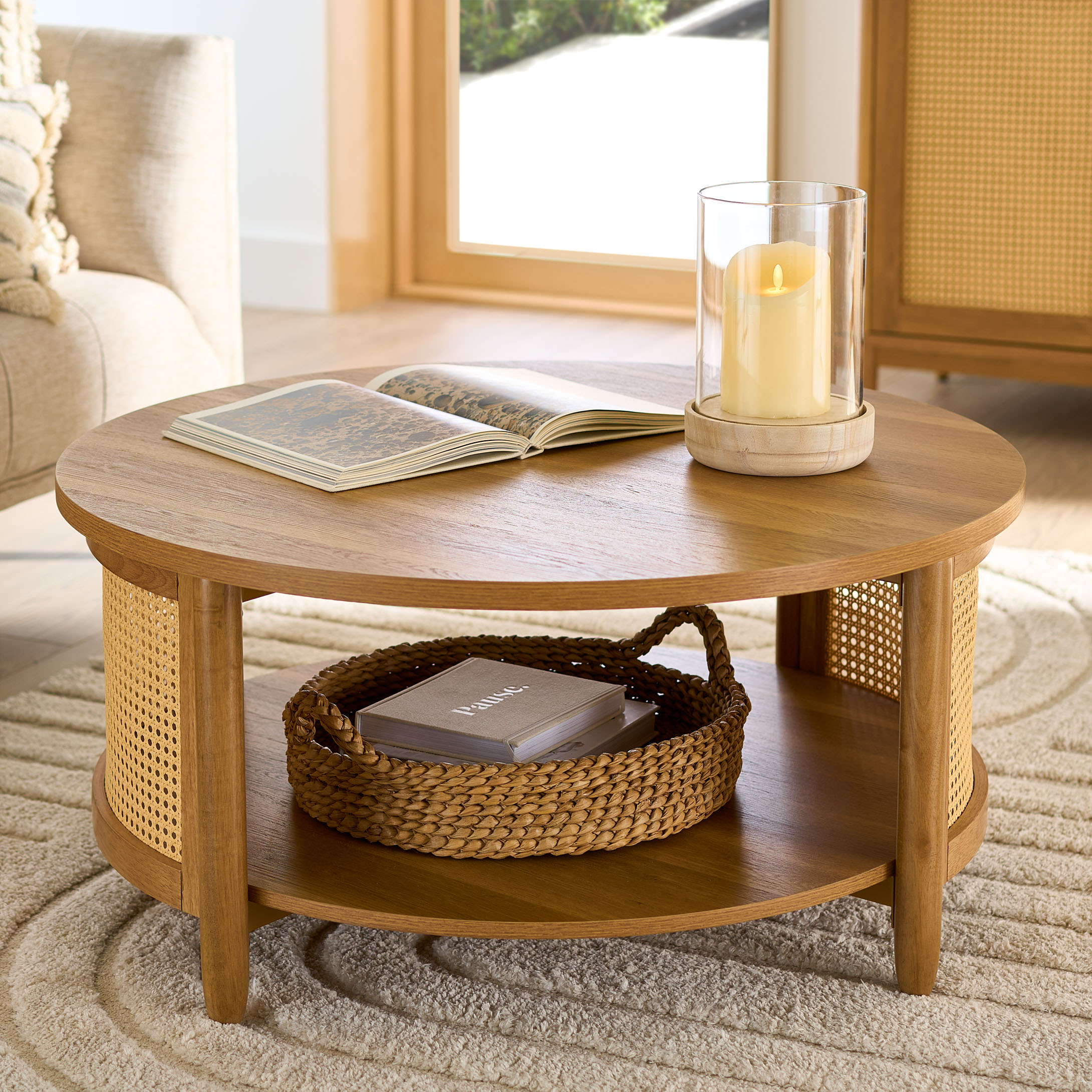 Better Homes & Gardens Springwood Caning Coffee Table, Light Honey Finish - image 4 of 9