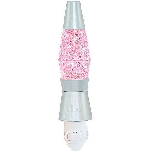 Lava Glitter Night Light Pink Com
