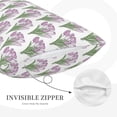 thumbnail image 3 of Picia Tulips Flowers Pattern Plush Pillow Case – Soft and Cozy Cushion Cover, Hypoallergenic Throw Pillow Case for Home Decor-16"x24", 3 of 6
