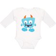 thumbnail image 3 of Inktastic Cute Monster, Little Monster, Blue Monster, Horns Boys or Girls Long Sleeve Baby Bodysuit, 3 of 5
