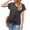 Gray, variant on Women's Summer 2026 Casual Tunic Tops Short Sleeve Blouse Front Twist Tops Tee For Leggings Blue XL