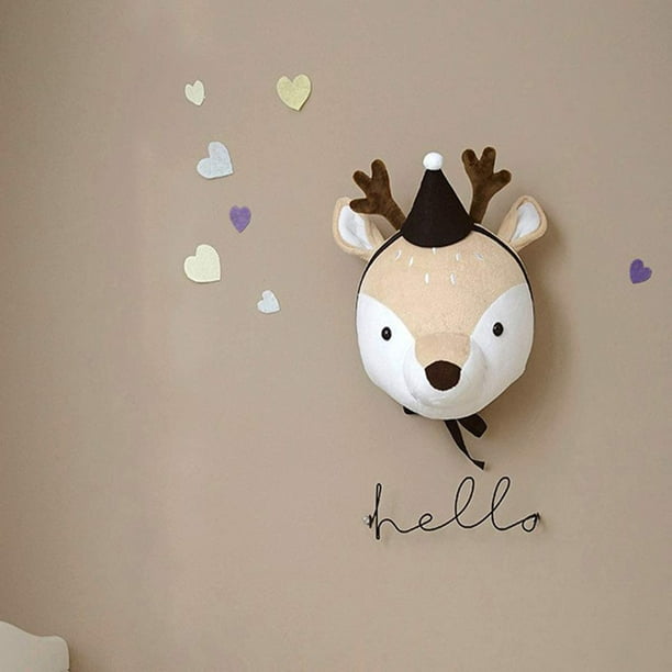 Déco murale enfant peluche Tête de Cerf