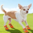 thumbnail image 6 of Unique Bargains Pack of 4 Waterproof Dog Shoes with Adjustable Straps Orange XXS, 6 of 6