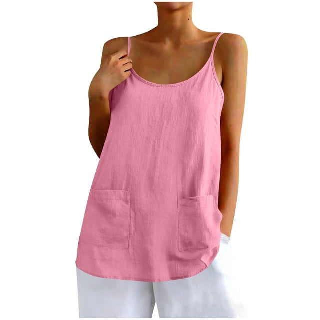 Camisole Tank Top for Daily Casual Wear with Pocket Loose Fit Sleeveless Layering Top Minimalist Layering Piece