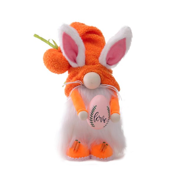 Clear 5 Pair Conejito de Pascua Gnomo Felpa Elfo Decoración Hecha a mano Conejo Escandinavo Tomte Decoración