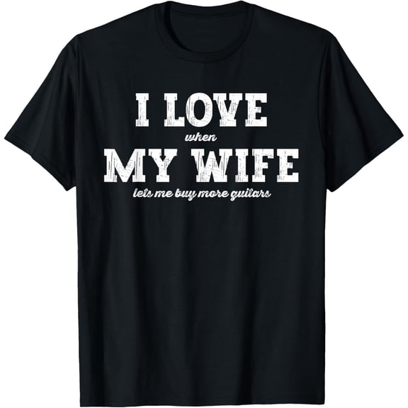 Men's Funny I Love My Wife Guitar Graphic T-Shirt