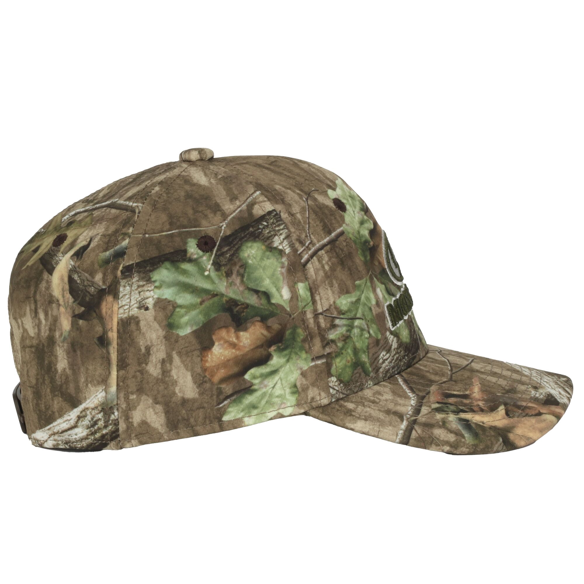 Mossy Oak® Structured Camo Hat, Pre-Curved Visor, Men's Adjustable Hunting Cap, One Size, Adult, Camo Green