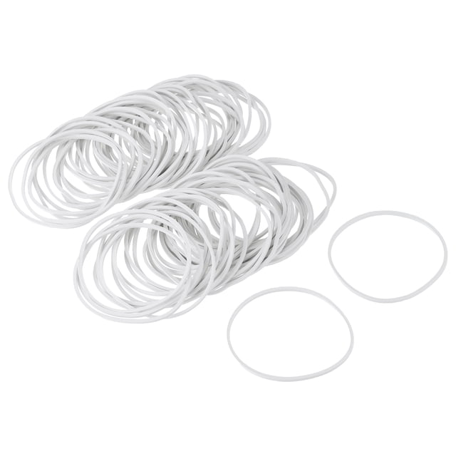 Unique Bargains Élastique, 50mm x 1.4mm, Blanc, 100 Unités