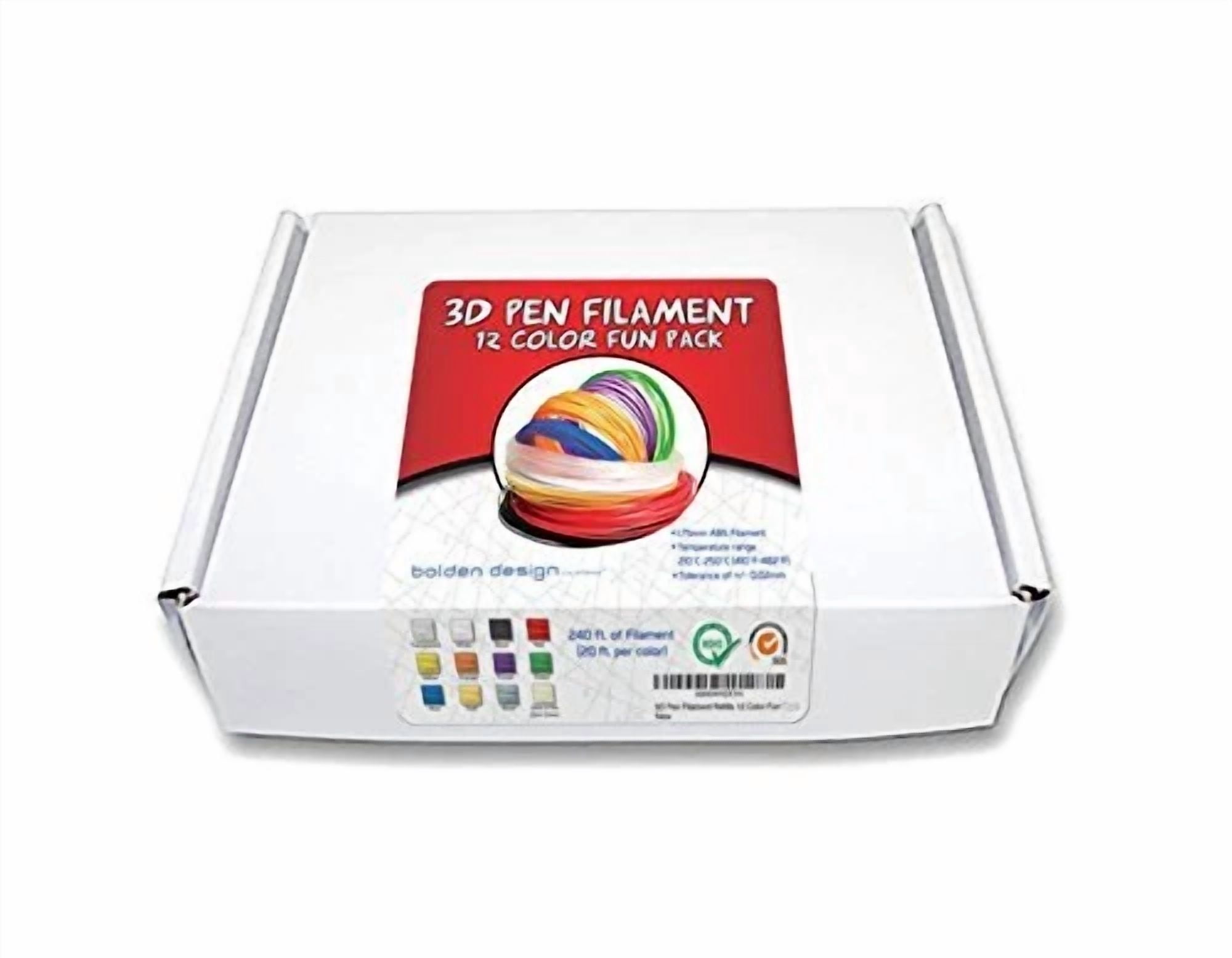 BUTTERFLY- 3D Print Filament Pen Refills Pack Abs 1.75Mm 12 Colors 20Ft Makerbot Reprap E2