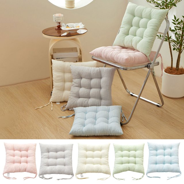 Cojín de silla de oficina | Cojín de asiento cuadrado de color sólido | Confort de espuma suave | 40x40x7cm | Ajuste seguro de amarre | Versátil para cocina, comedor, sala de estar, sofá