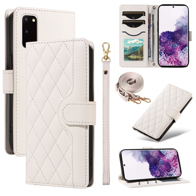 Samsung Galaxy S20 5G Phone Case , Wallet Flip Cover Adjustable Crossbody Lanyard Magnetic Card Slots