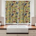 thumbnail image 2 of Ambesonne Colorful Kitchen Curtains, Hand Drawn Leaf Swirls, 55"x39", Multicolor, 2 of 3