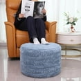 thumbnail image 2 of Round Footstool Ottoman, 20x14 Inches Multi-Functional Modern Foot Stool,Floor Poufs, Sofa Footrest Extra Seating for Living Room, Entryway, Hallways and Bedrooms (Blue), 2 of 18