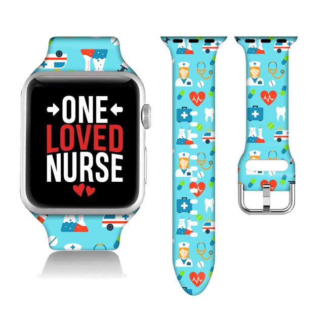 Compatible Con El Mejor Regalo De Enfermera De Apple Watch 38/40/41/42/44/45 Mm Para Mujeres Y Hombres, Silicona Suave, Regalos De Enfermera, Decoraciones, Pulsera De Repuesto Para Iwatch Series 7, 6,