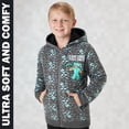 thumbnail image 4 of Sudadera con Capucha de Forro Polar con Cierre y Bolsillos para Niños Minecraft Gris, 4 of 5