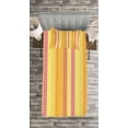thumbnail image 3 of Ambesonne Cartoon Quilted Bedspread Set 2 Pcs, Flower Stars Stripes Motif, Twin Size, Marigold Yellow Pink, 3 of 3