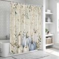 thumbnail image 6 of Blue Green Thanksgiving Bathroom Shower Curtains with 12 Hooks Polyester Waterproof Shower Curtain for Stalls and Bathtubs Fall Botanical Pumpkin Vintage Decorative Bathroom Curtain 72x72 Inches, 6 of 9