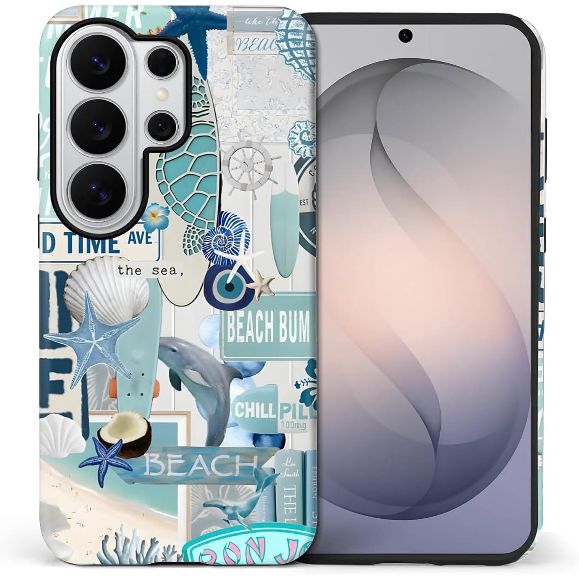 Case for Samsung Galaxy S26 Ultra Camera Full Shell Protection Soft Phone Case-Aesthetic Blue Ocean East Coque