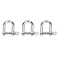 thumbnail image 3 of Grillete en forma de U de aleación de Zinc, grillete de arco con bloqueo de anillo en D para pulsera de Paracord, cabeza plana, 3 uds., 3 of 14