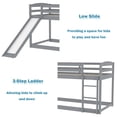 thumbnail image 6 of Bellemave Twin Size Bunk Bed with Slide Twin over Twin Bunk Bed with Convertible Slide and Ladder Low Bunk Bed Wood Junior Floor Bunk Bed Frame 2 Bunk Bed, Gray, 6 of 10