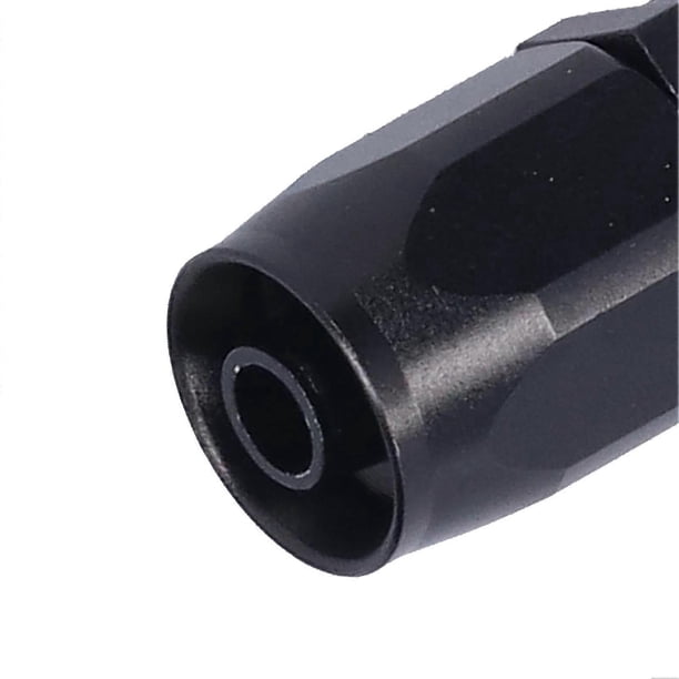 Adaptador de extremo de manguera de línea de aceite y gas de aluminio AN6 6AN AN6, conector giratorio recto negro