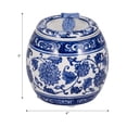 thumbnail image 4 of Ceramic Scented Candle with Lid for Home Decor - Pillar and Votive Candle for Indoor and Outdoor Spaces - Chinoiserie Design for Living Room, Bedroom, or Bathroom Decor - 5", Blue & White, 4 of 12