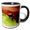 Black/White, variant on 3drose, Ladybug Insect on Lettuce Leaf - Eu37 Rgo0032 - Russell Gordon, 15oz Two-tone Black Mug