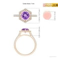 thumbnail image 5 of ANGARA Natural 1.15 Ct. Amethyst with Diamond Halo Ring in 14K Rose Gold for Women (Ring Size: 7), 5 of 10