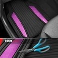 thumbnail image 4 of Motor Trend ChromeTech Car Floor Mats Full Set - Durable Rubber Floor Mats for Cars with Two Tone Accent, All Weather Interior Protection for Front and Rear with Non-Slip Backing, Black & Pink, 4 of 9
