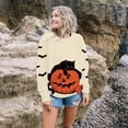 thumbnail image 3 of KimSoong Women Halloween Sweatshirt Black Cat Pumpkin Graphic Pullover Crew Neck Long Sleeve Sweatshirt, 3 of 5