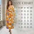 thumbnail image 6 of FKELYI Retro Colorful Flower Print Long Sleeve Maxi Dress for Women V-Neck Soft Casual Dress Flowy A-Line Dresses with Side Pockets for Party Wedding, L, 6 of 6