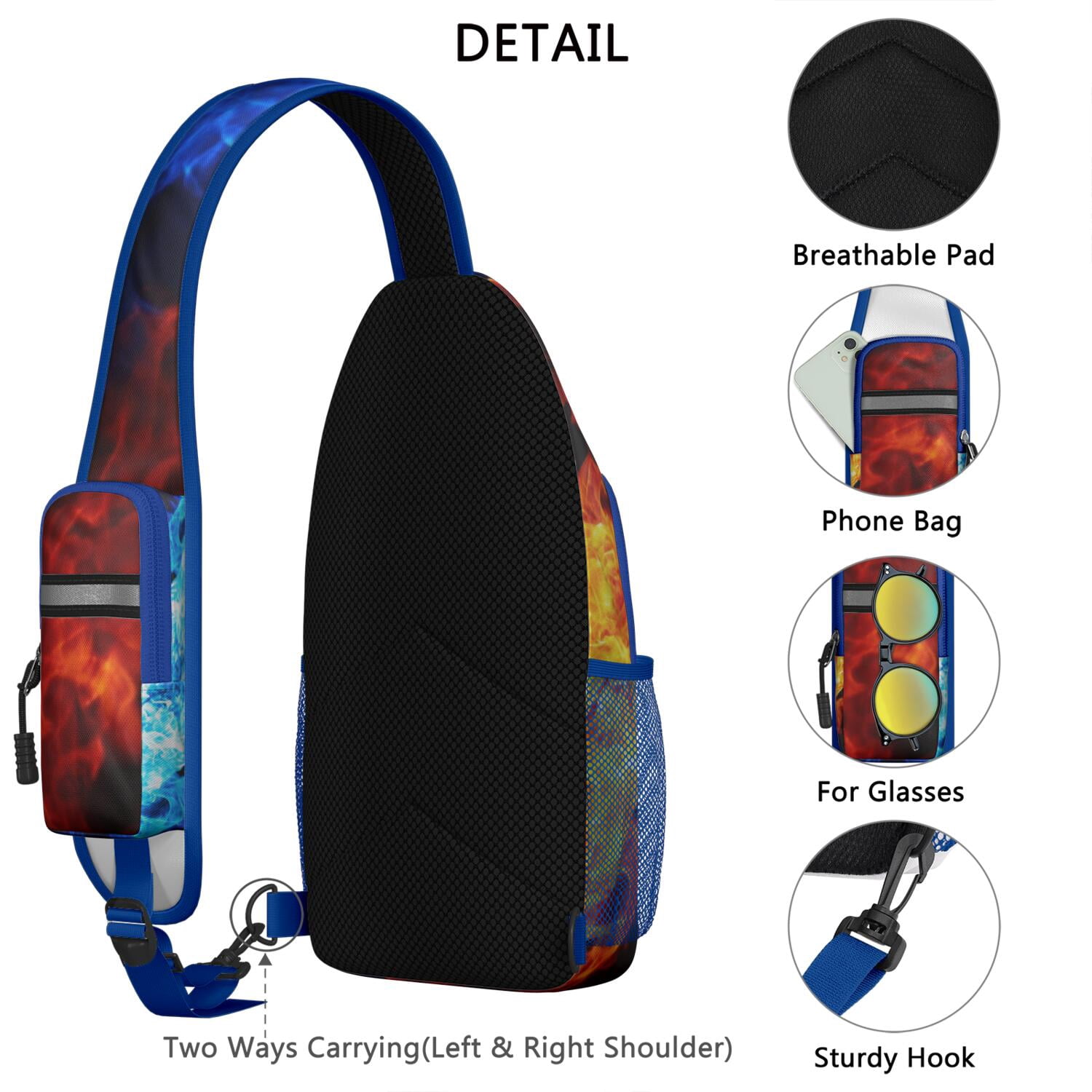 Vintage Elephant Pattern Outdoor Shoulder Bag – Lightweight Design, Adjustable Fit, Reinforced Stitching – Artistic Jungle Print