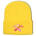 thumbnail image 4 of CYSFASHION Breast Cancer Gifts Beanie for Women Adults Unisex Men Fall Fashion Must Haves Cuffed Plain Women's Hats & Caps Yellow, 4 of 4