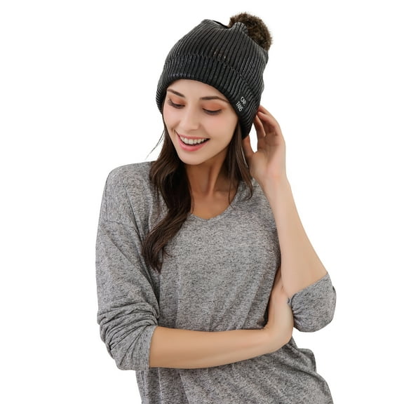 Richie House Women's Thick Cable Knit Fuzzy Fleece Lined Beanie RHH2873