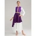 thumbnail image 6 of Doomiva Women Shiny Praise Dance Dresses Liturgical Overlays Tunics Irregular Lyrical Worship Costume Purple L, 6 of 7