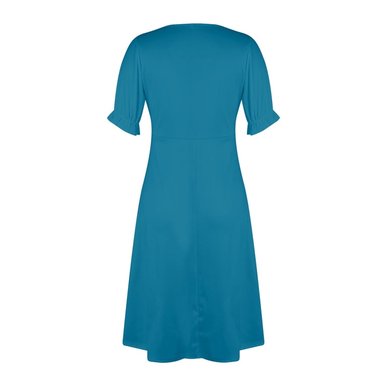 Shirt Dresses For Women 2025, Dresses Wedding Guest Elegant Classy Wrap V  Neck Prom Dress Black Boots Graduation Dresses Semi Formal Going Out Dresses  Sexy Cocktail Dresses (3XL, Blue) ZMTing - Walmart.com