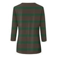 thumbnail image 4 of LYEAA Womens Fall Fashion 2024 Crew Neck 3/4 Sleeve T-shirt Striped Tees Loose Soft Comfortable Blouse Dressy Casual Breathable Trendy Clothing Outfits Clothes 2024 Gray M, 4 of 4