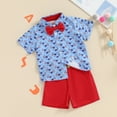 thumbnail image 3 of Okbabeha Baby Boy 4th of July Summer Clothes Outfit Short Sleeve T Shirt Top and Shorts Set Toddler Boy Outfits, 3 of 8
