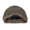 thumbnail image 6 of Xfvqtps Mens Beanie Knitted Plush Lining Solid Color Simplicity Vertical Stripes Stretch Soft Thickened Windproof Coldproof Warm Winter Skull Cap Khaki, 6 of 8