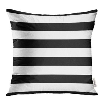 USART Striped Horizontal Line Black White Graphics Strict Retro Style Pillowcase Cushion Cases 18x18 inch