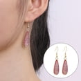 thumbnail image 2 of Pendientes europeos y americanos de moda, sencillos, de resina, con forma de diente de cristal, con personalidad, dulces y largos pendientes de gota de agua, 2 of 6