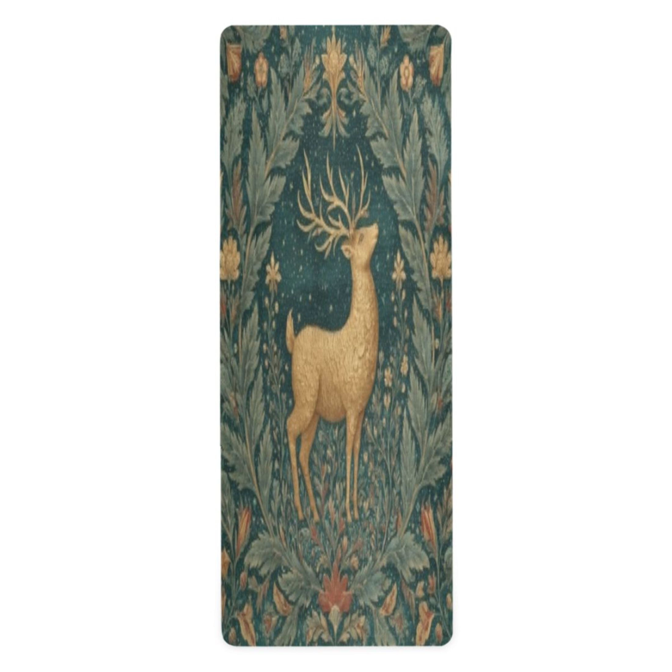 BZSMCE Yoga Mat Women Fitness Mat Gilded Stag Tapestry Pattern