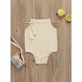 thumbnail image 2 of Chollius Baby Girl's Sling Romper Sleeveless Tassel Rope Decoration Snap Crotch Bodysuit Solid Color Triangle Jumpsuit, 2 of 8