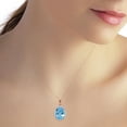 thumbnail image 2 of Galaxy Gold 14K Solid Rose Gold 24" Necklace with Natural Diamonds and Oval-Shaped Blue Topaz, 14"-24" Sizes, December Birthstone, Symbol of Calm, 2 of 2