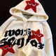 thumbnail image 2 of Sudadera con capucha holgada para mujer, bordadas jersey con diseño de letras y estrellas de cinco puntas, tendencia de nicho, y2k, otoño e invierno, 2024, 2 of 4