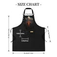 thumbnail image 4 of 2 Pack Adjustable Bib Apron with 2 Pockets - Black Apron featuring Silhouetted Figures at Tower with Glowing Orange Sky - Perfect for Cooking, 4 of 5